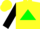 Silk - Yellow, green triangle, black sleeves, yellow cap