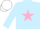 Silk - Light blue, pink star, white cap