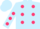 Silk - Light blue, cerise dots