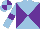 Silk - Light blue and purple diabolo, light blue sleeves, purple armlets, quartered cap