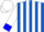 Silk - Royal blue, white stripes, blue cuffs on white sleeves, blue stripe on white cap