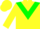 Silk - Yellow body, green chevron, yellow arms, green hooped, yellow cap, green hooped