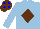 Silk - LIGHT BLUE, brown diamond, brown cap, blue spots