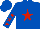 Silk - Royal blue, red star, red stars on sleeves, royal blue cap
