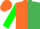 Silk - Orange and emerald green halves, green sleeves