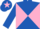 Silk - Royal blue and pink diabolo, royal blue cap, pink star