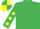Silk - Emerald green, yellow dots on sleeves, emerald green and yellow quartered cap