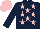 Silk - Dark Blue, Pink stars, Dark Blue sleeves, Pink cap