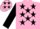Silk - Pink, Black stars and sleeves, Pink cap, Black stars