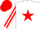 Silk - White, Red Star, White sleeves, red stripes, Red cap