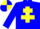 Silk - blue, yellow cross of lorraine, quartered cap