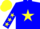 Silk - Blue, yellow star, Blue sleeves, Yellow stars, Yellow cap