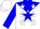 Silk - White, blue yoke and star, white stars on blue sleeves, white cap