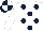 Silk - White, dark blue spots, dark blue and white quartered cap