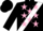 Silk - Black, white sash, pink stars, black cap