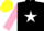 Silk - Black, White star, Pink sleeves, Yellow cap