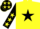 Silk - Yellow, black star, black sleeves, yellow stars, black cap, yellow stars