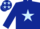 Silk - Dark blue, light blue star, light blue stars on cap