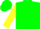 Silk - Green,yellow 'v', yellow sleeves