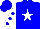 Silk - Blue, white star, blue circles on white sleeves, blue cap