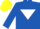 Silk - ROYAL BLUE, white inverted triangle, yellow cap