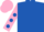 Silk - Royal blue, pink sleeves, royal blue spots, pink cap