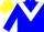 Silk - blue, white chevron, yellow cap