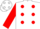 Silk - White, red dots, red sleeves