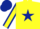 Silk - Yellow, Dark Blue star, Yellow sleeves, Dark Blue seams and cap