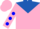 Silk - Pink, royal blue yoke and 'wt', blue dots on sleeves