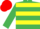 Silk - Emerald green, yellow hoops, red cap