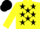 Silk - Yellow, black stars, yellow sleeves, black cap