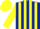 Silk - Dark Blue and Yellow stripes, Yellow sleeves and cap