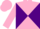 Silk - Pink and purple diagonal quarters, pink sleeves, purple cuffs, pink cap