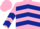 Silk - Pink Body, Dark Blue Chevrons, Pink Arms, Dark Blue Chevrons, Pink Cap