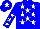 Silk - Blue body, white stars, blue arms, white stars, blue cap, white star