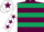 Silk - Maroon, dark green hoops, white sleeves, maroon stars, white cap, maroon star