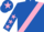 Silk - Royal Blue, Pink sash, Royal Blue sleeves, Pink stars, Royal Blue cap, Pink star