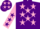 Silk - Purple, pink stars, pink sleeves, purple stars and cap