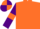 Silk - Orange, Purple sleeves, Orange armlets, Orange and Purple quartered cap