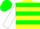 Silk - Yellow body, green hooped, white arms, green cap