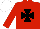 Silk - Red, black maltese cross, white cap