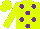 Silk - Dayglo yellow, purple spots
