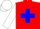 Silk - Red, blue maltese cross, white sleeves and cap