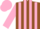 Silk - Brown and pink stripes, pink sleeves and cap