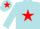 Silk - Powder blue, red star, powder blue sleeves and cap, red star