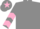 Silk - Grey, pink chevrons on sleeves, grey cap, pink star