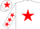 Silk - White, red star, stars on sleeves and star on cap