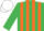 Silk - Emerald Green and Orange stripes, White cap