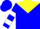 Silk - Blue, yellow yoke, white bars on slvs